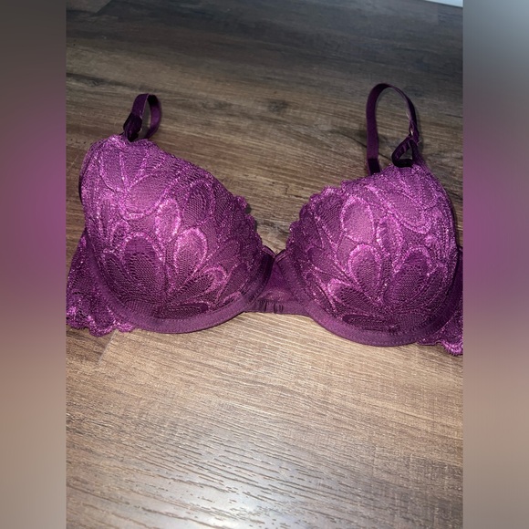 NWOT Savage X Fenty Lightly Lined Lace Purple Bra - Picture 2 of 7